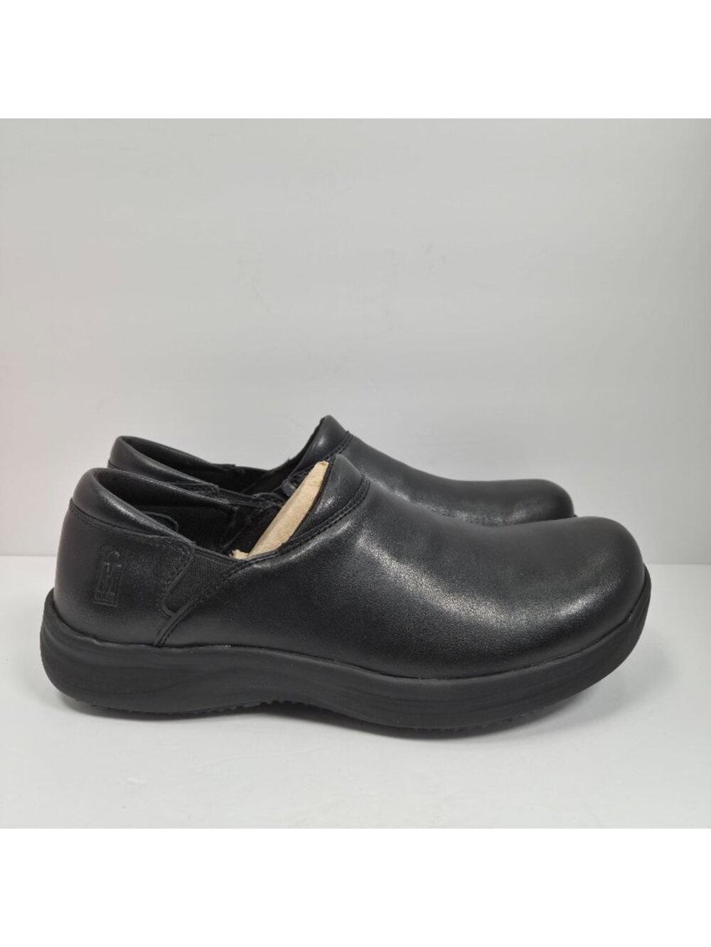 Mozo Forza Men's Oil Slip Resistant Traction Black Leather Clog US Size 10 NWOT